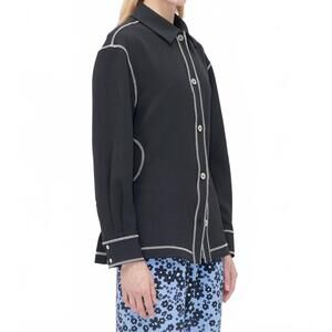 NEW STINE GOYA cutout adjustable shirt in black